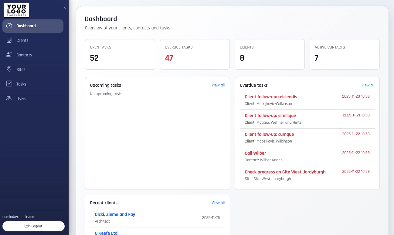 Mockup narzędzia operacyjnego: workflow, rejestry, KPI i raporty